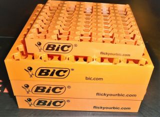 4 Bic Empty Display Tray For 50 Lighters 3 Regular Size 1 Mini Counter Top Rack