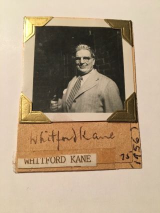 Whitford Kane Autograph,  2”x3”,  Actor,  “the Ghost And Mrs Muir”