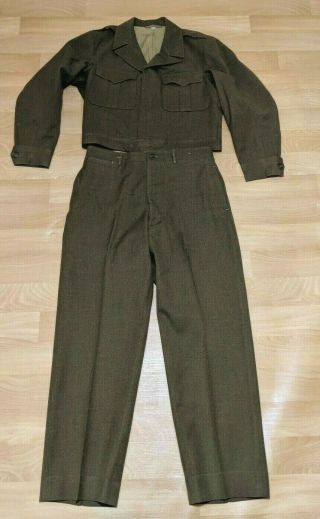 Ww2 Us Army Enlisted Ike Field Jacket Od Wool Large Size 42r Wwii Vtg 1944 Dated