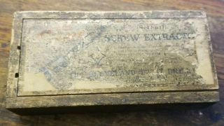 Vintage Ezy - Out Screw Extractor Set No.  17 Cleveland Twist Drill Co.  Wood Box