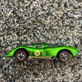 Vintage Mattel Hot Wheels Diecast Metal Redline Green Porsche 917 Toy Car 1969