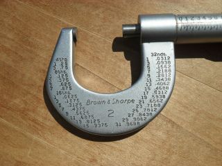Brown & Sharpe Micrometer No.  2 Machinist Tool Vintage 2