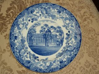 Wedgwood 1927 Harvard University The Widener Library Blue White Plate