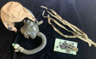 Wwii Us Army Air Forces Pilots Oxygen Mask W/headgear,  Usaaf,  Wwii