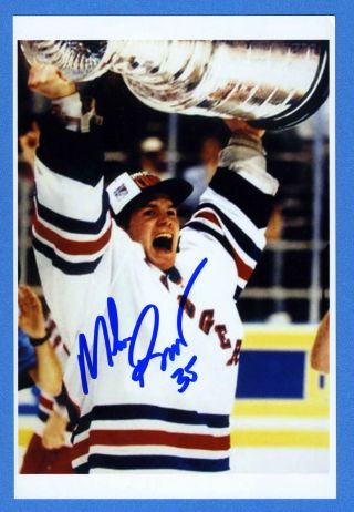 Mike Richter Nhl Hockey Hall Of Fame,  Stanley Cup Signed 4x6 Photo C16386