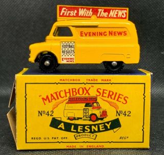 Matchbox A Lesney " Evening News " Van No 42 Series 1 - 75 Vintage Near