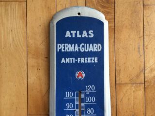 Rare Atlas Perma - Guard Anti - Freeze Thermometer Sign 1950s 38” 3