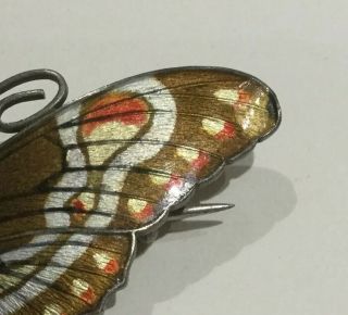 Sterling Silver Enamelled Butterfly Pin By Marius Hammer Norway. 3