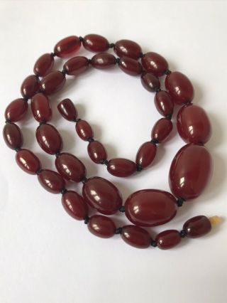 29g Vintage Cherry Bakelite Bead Necklace Simichrome