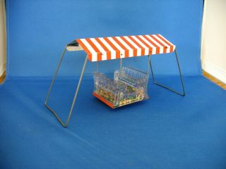 Antique Vintage Glass & Tin Toy Lawn Swing Candy Container 1915