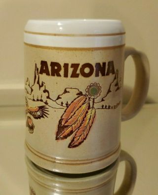 Vintage Stoneware Pottery Arizona State Mug Coffee Tea Cup Souvenir Mug 16 Oz