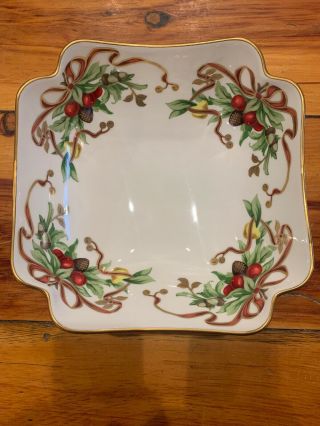 Vintage Tiffany & Co Holiday Patterned Large Compote Bowl China Japan 1999