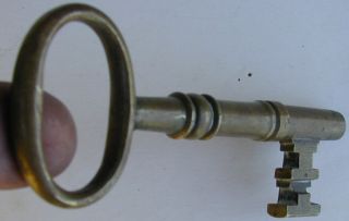 2 Old Orig.  Large Antique Brass Skeleton Keys Jail - Prison Keys 1890 ' s Very Rare 3