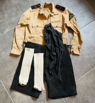 German Ww 2 - Young Boy Tunic With Short Pants / Scarf & Socks