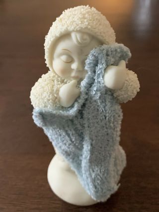 Dept 56 Snowbabies Figurine Love Is A Baby Boy 2004 Soft Blanket