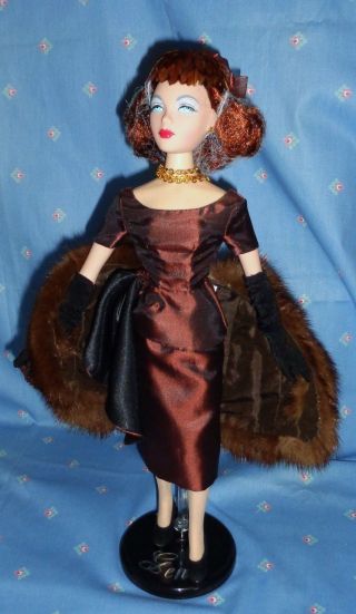 Xrare Vintage 1998 - Classy Gene " Cognac Evening " 16 " Vinyl Doll,  Outfit &fur Coat