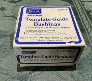 Vtg Sears Craftsman Router Template Guide Bushings Set Of 3 9 - 25069 Complete