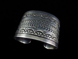 Antique Navajo Bracelet - Large Coin Silver Cuff