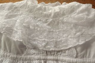 Antique Victorian White Baby Gown / Christening Gown - 119 Cms Long