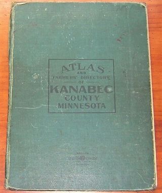 Vintage 1915 Kanabec County Minnesota Atlas Farmers Directory Township Plats Etc