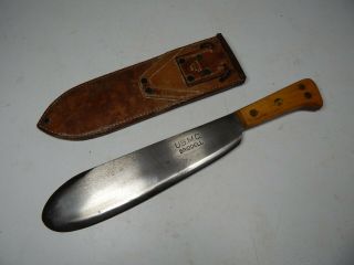 Ww2 Usmc Hospital Corps Bolo Knife Machete W/original Boyt 44 Leather Sheath Exc