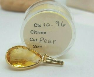 Vintage Citrine Pear 10.  96 Cts