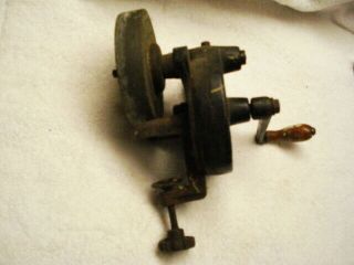 Vintage - Tabletop - Hand Crank Grinding Wheel Sharpening Tool