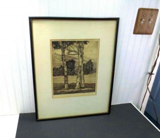 Vintage Signed Framed Luigi Lucioni Etching A.  A.  A.  Edition " The Three Graces "