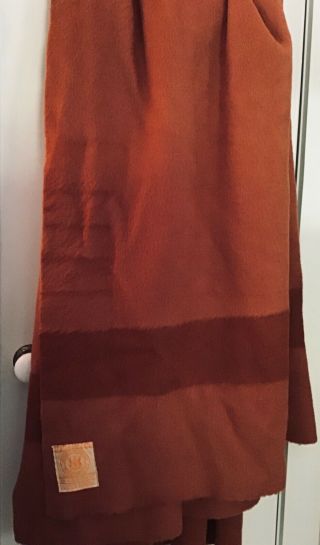 Vintage Hudson Bay 4 Point Blanket 100 Wool England 70 " X 84 " Rust Orange Brown