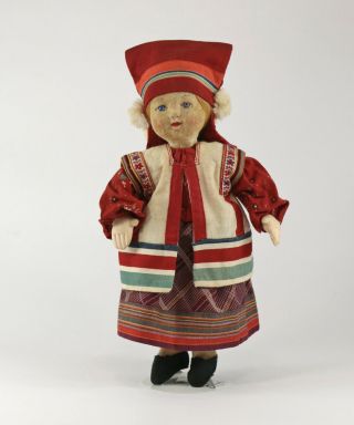 Antique Vintage Russian Soviet Union All Stockinette Cloth 10 " Doll
