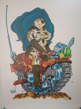 Vaughn Bodes Motorcycle Mamama Vintage Poster Late 1970s,  Early 1980s