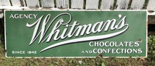 Antique Whitman’s Chocolate Agency Candy Store Porcelain Sign