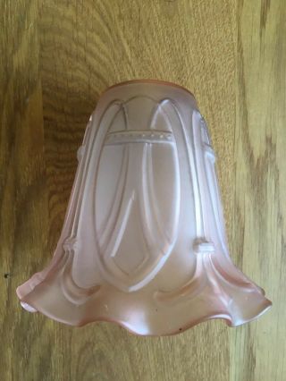 Peach Pink Glass Lamp Shade Art Deco