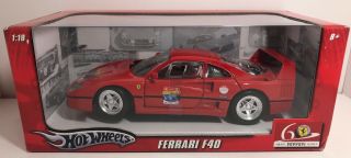 Hot Wheels Ferrari F40 60th Anniversary Red 1:18 Scale Die Cast