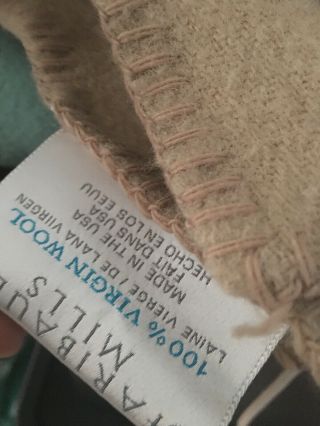 Faribault Mills Usa 100 Wool Blanket Approx 90x90 Beige Gcu