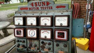 Vintage Sun Motor Tester Mechanic Tool Gas Station Automotive Diagnostic