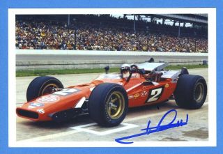Mario Andretti Motor Sport Hall Of Fame Indy 500 Winner Signed 4x6 Photo C16355