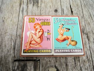 Vintage 1950’s Alberto Vargas Pinup Playing Cards 2 Pack Complete