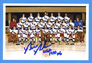 Bill Baker Us 1980 Olympic Gold Medal Hockey Team Signed 4x6 Photo C16365
