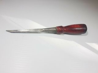 Vintage Stanley No.  750 Woodworking Socket Chisel 1/8  W Made In Usa,  Red Handle