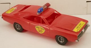 Processed Plastic Co 1969 Dodge Charger Fire Chief Red 12 " Plastic 