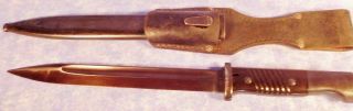 Ww2 German K98 Mauser Matching Bayonet W/ Scabbard & Frog J Sch 1940