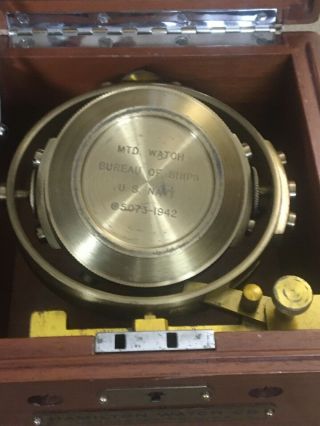 Wwii Hamilton Ship Mounted Chronometer Watch,  Model 22 - 21 Jewels,  Mfg.  1943