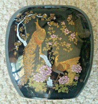 Vintage Moc Peacock Vase Made In Japan 7.  25 "