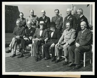 Winston Churchill & Fdr Potus 1944 Wwii Type 1 Photo Crystal Clear