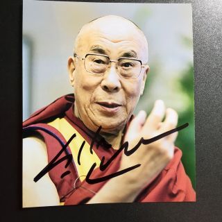 Dalai Lama Hand Signed Photo Autograph
