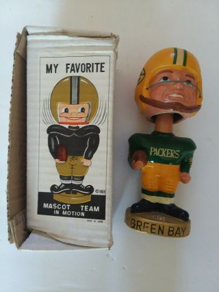 Vintage 1968 Green Bay Packers Football Bobble Head Nodder L@@k