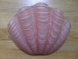Vintage Art Deco Odeon Clam Shell Lampshade Glass - Pink