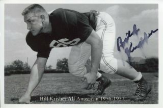 Bill Krisher Oklahoma Sooners Pittsburgh Steelers Dallas Texans Signed Photo
