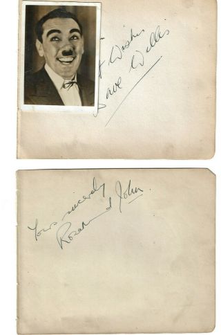 6 x Vintage Signed Autograph Album Pages 7 Signatures Incl Harry Lauder 3